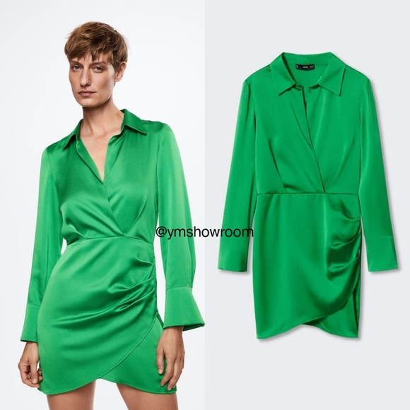 MANGO Satin dress - Picture 2 of 4